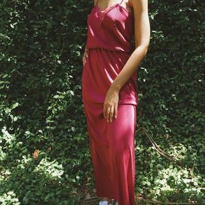 Vintage Cranberry Maxi Dress